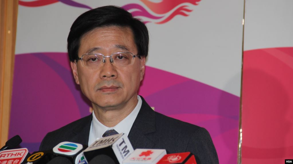 Secretary of Security John Lee Ka-Chiu in Hong Kong, China (Voice of the Voice of America reporter Shen Hua)