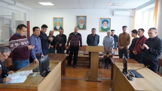 The hearing of Tilek Tabarak in Zharkent