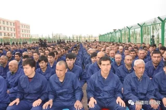 Xinjiang uyghurs in re-education camp(