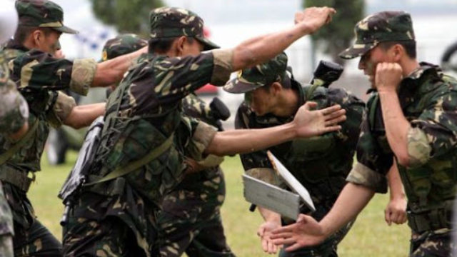 People’s Liberation Army Hong Kong Garrison in training.