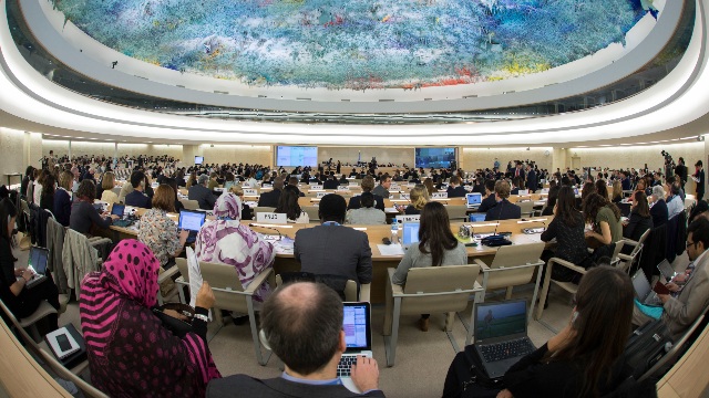 A meeting of the U.N. Human Rights Council in Geneva