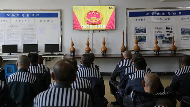 Prisoners are watching videos on patriotic education