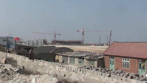 Land seized for a mass rural resettlement program of "village mergers" that was suspended amid public and state media criticism in Lanling county in the eastern Chinese province of Shandong