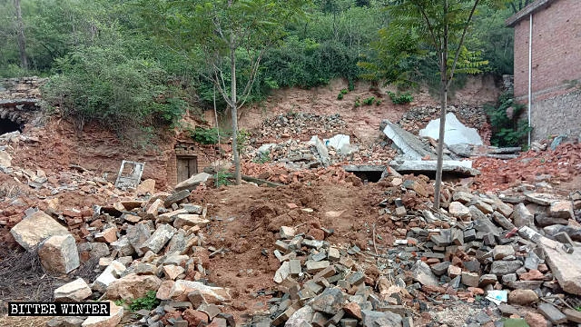 The woman’s house was leveled to the ground