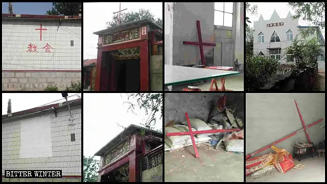 Crosses were removed from many venues in Zibo’s Gaoqing county.